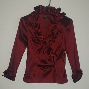 Dressbarn collection dressy burgundy top